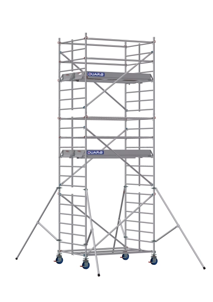 Echafaudage roulant aluminium Docker 150 Lisses et sous-lisses longueur 2.05 m - Hauteur plancher 4m90
