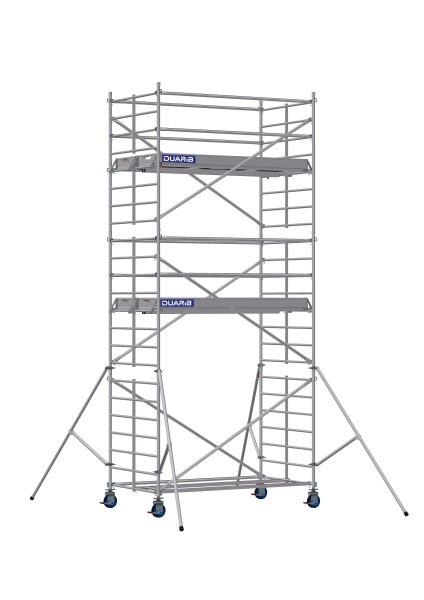 Echafaudage roulant aluminium Docker 150 Lisses et sous-lisses longueur 2.54 m - Hauteur plancher 4m90