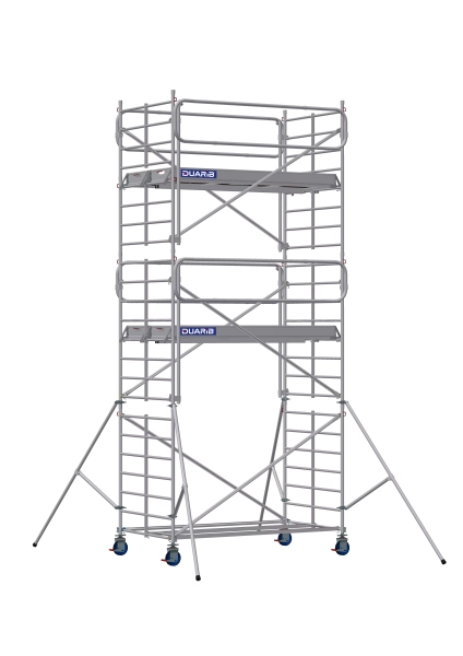 Echafaudage roulant aluminium Docker 150 Garde-corps EXMDS longueur 2.54 m - Hauteur plancher 4m90