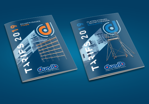 Editions 2019 des catalogues tarifs duarib pour échafaudages et plateformes